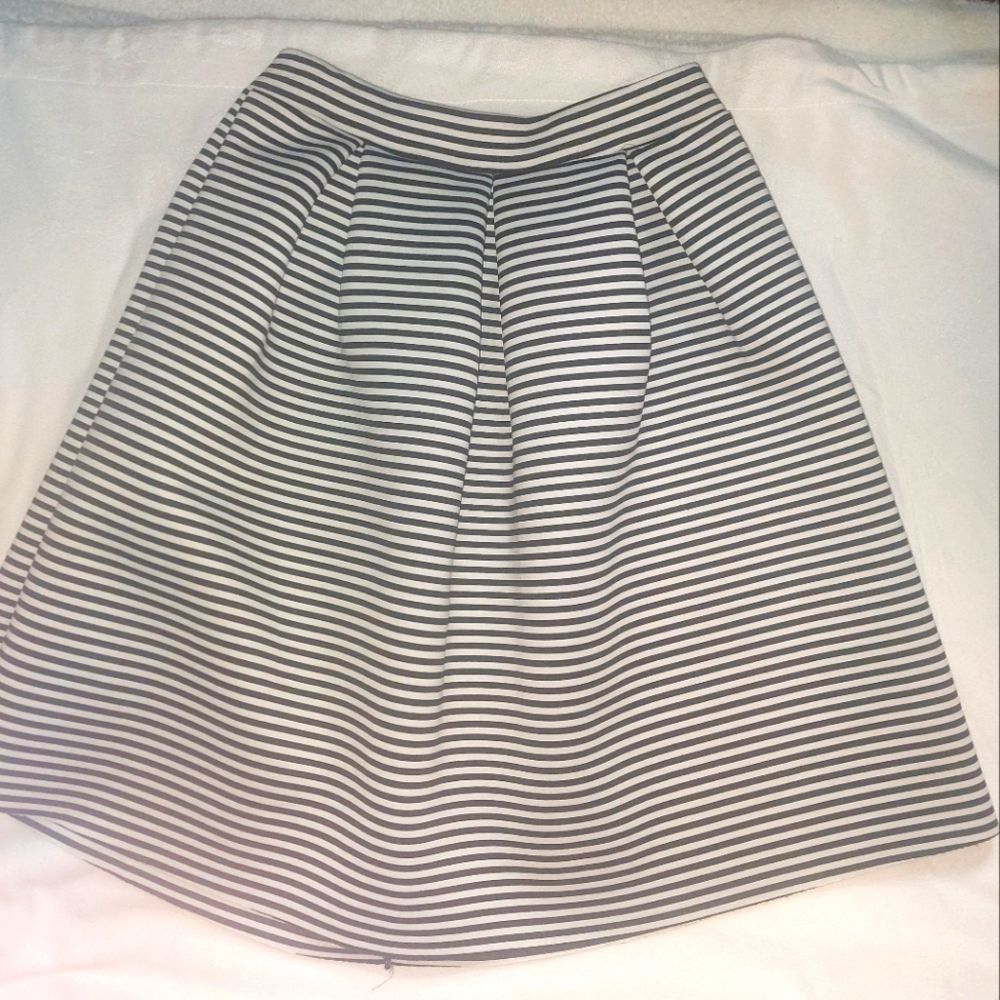 Black & White Full A-line Scuba Skirt